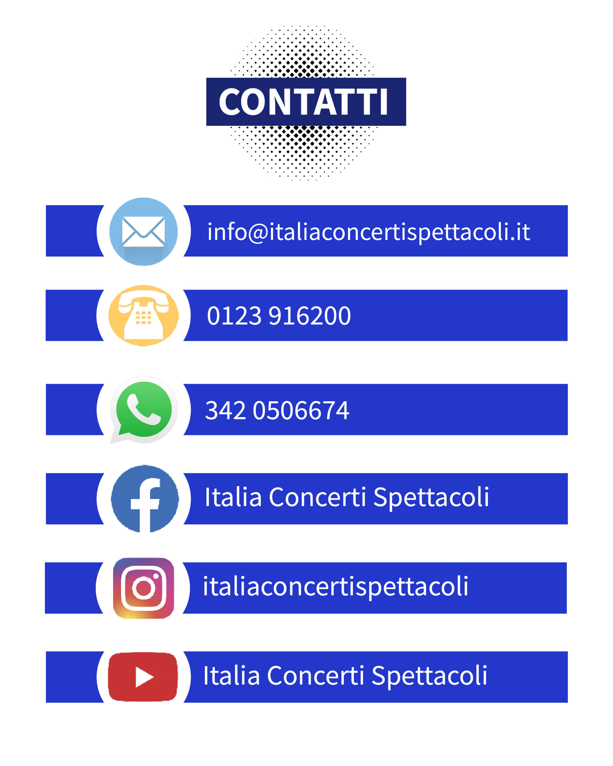 Contatti Italia Concerti Spettacoli